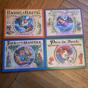 4 CREATIVE CHILD PRESS Pop Up Book Lot Fairy Tales Puss in Boots Hansel & Gretel